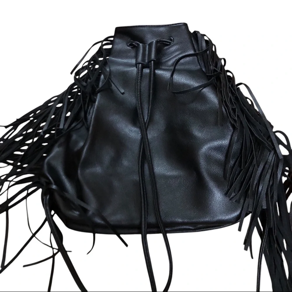 Victoria’s Secret Black Fringe Backpack ✨ Boho Festival Vibes